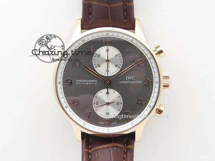 MIROTIME 0113 Portuguese Tourbillon IW5463 RG ZF Best Edition White Dial on Brown Leather Strap Stylish 7174